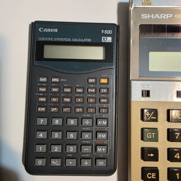 Vintage Calculator lot 80s 90s sharp Hewlett Packard Canon - Picture 4 of 9
